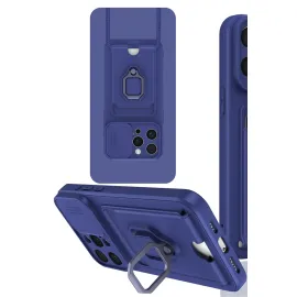 Newface Iphone 15 Pro Max Kılıf Zuma Kartvizitli Yüzüklü Silikon - Lacivert