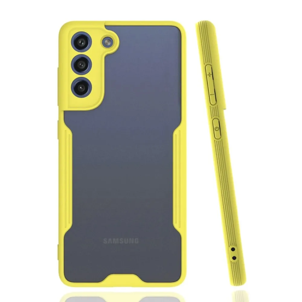 Newface Samsung Galaxy S21 Fe Kılıf Platin Silikon - Sarı