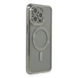 Newface Iphone 15 Pro Kılıf Joke Simli Magneticsafe Kılıf - Gri