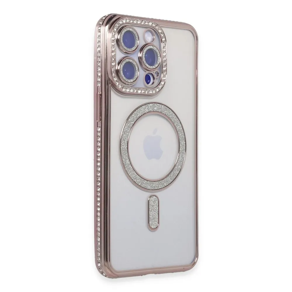 Newface Iphone 15 Pro Max Kılıf Joke Simli Magneticsafe Kılıf - Pembe