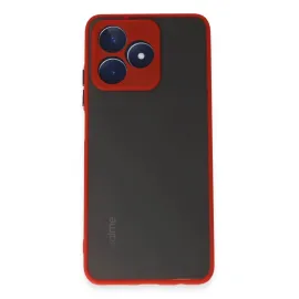 Newface Realme C53 Kılıf Montreal Silikon Kapak - Kırmızı