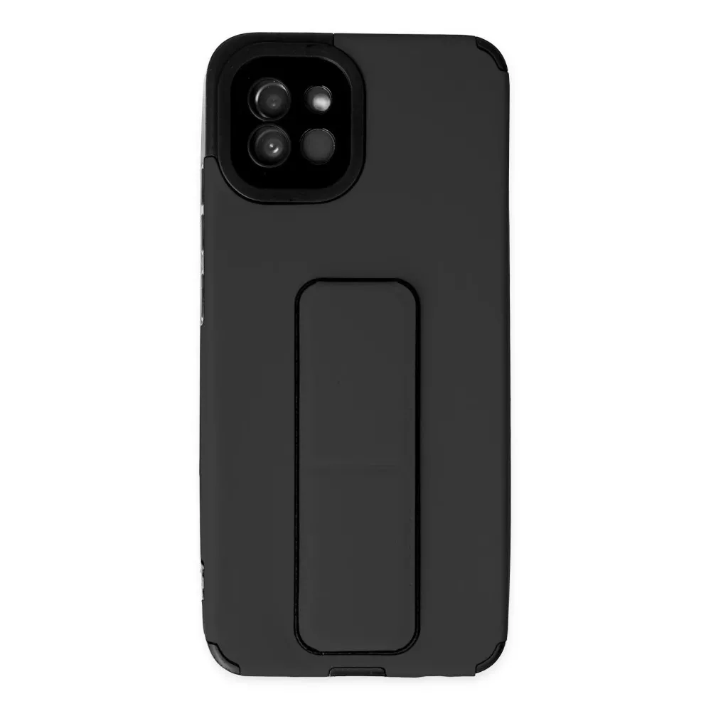 Newface Samsung Galaxy A03 Kılıf Mega Standlı Silikon - Siyah