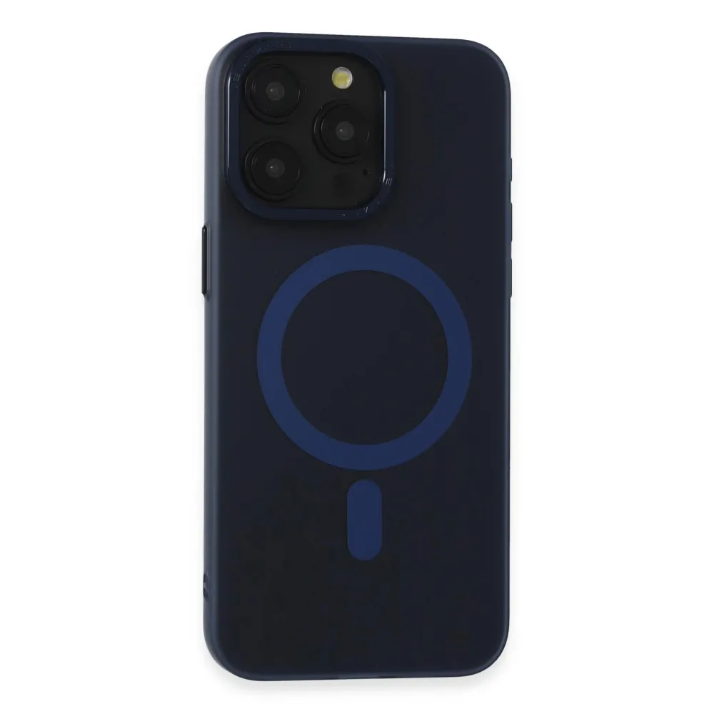 Newface Iphone 15 Pro Max Kılıf Lodos Magneticsafe Mat Kapak - Mavi