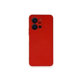 Newface Vivo Y35 Kılıf Nano içi Kadife Silikon - Kırmızı