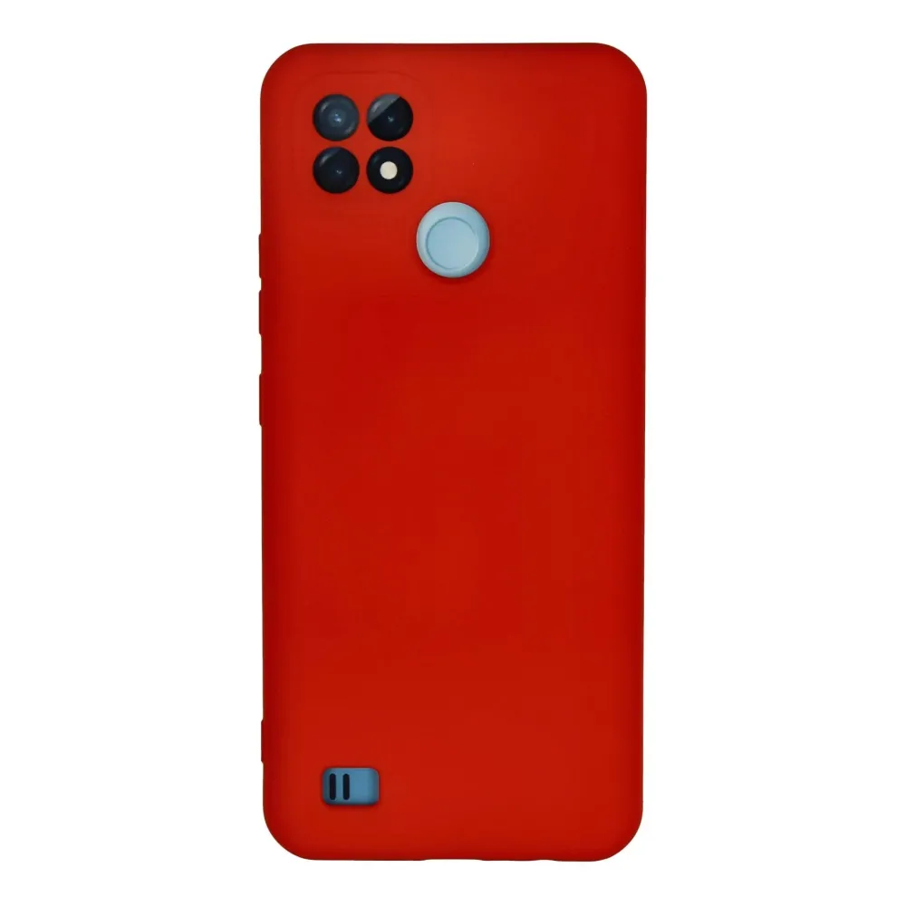 Newface Realme C21 Kılıf Nano Içi Kadife Silikon - Kırmızı