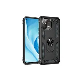 Newface Xiaomi Mi 11 Lite Kılıf Sofya Yüzüklü Silikon Kapak - Siyah