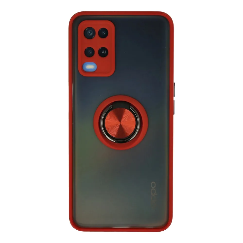 Newface Oppo A54 4G Kılıf Montreal Yüzüklü Silikon Kapak - Kırmızı