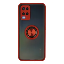 Newface Oppo A54 4G Kılıf Montreal Yüzüklü Silikon Kapak - Kırmızı