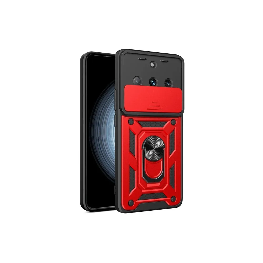 Newface Realme 11 Pro Kılıf Pars Lens Yüzüklü Silikon - Kırmızı
