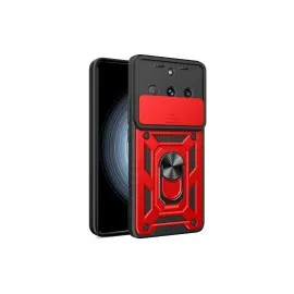 Newface Realme 11 Pro Kılıf Pars Lens Yüzüklü Silikon - Kırmızı