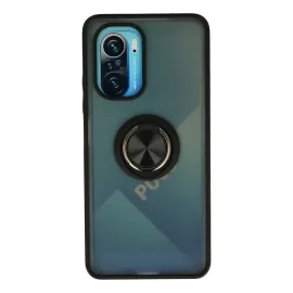 Newface Xiaomi Redmi K40 Kılıf Montreal Yüzüklü Silikon Kapak - Siyah