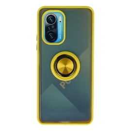 Newface Xiaomi Redmi K40 Kılıf Montreal Yüzüklü Silikon Kapak - Sarı