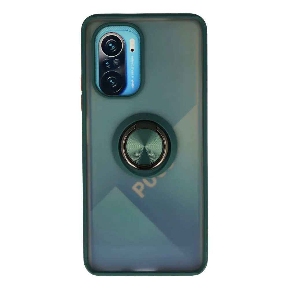 Newface Xiaomi Redmi K40 Kılıf Montreal Yüzüklü Silikon Kapak - Yeşil