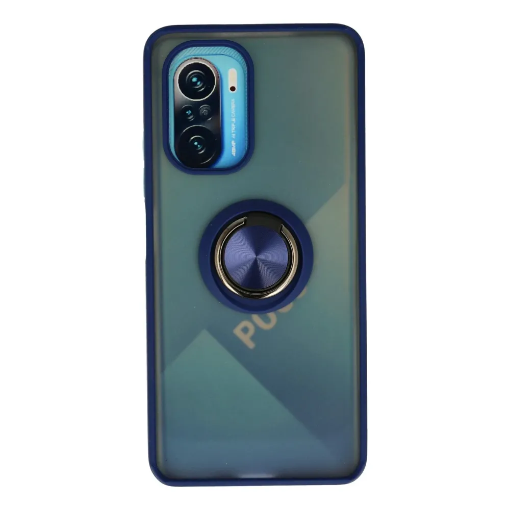 Newface Xiaomi Redmi K40 Kılıf Montreal Yüzüklü Silikon Kapak - Lacivert