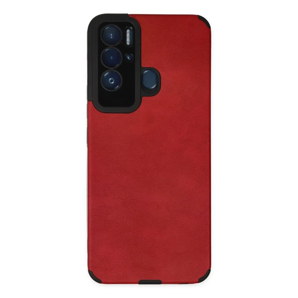 Newface Tecno Pova Neo Kılıf Loop Deri Silikon - Kırmızı