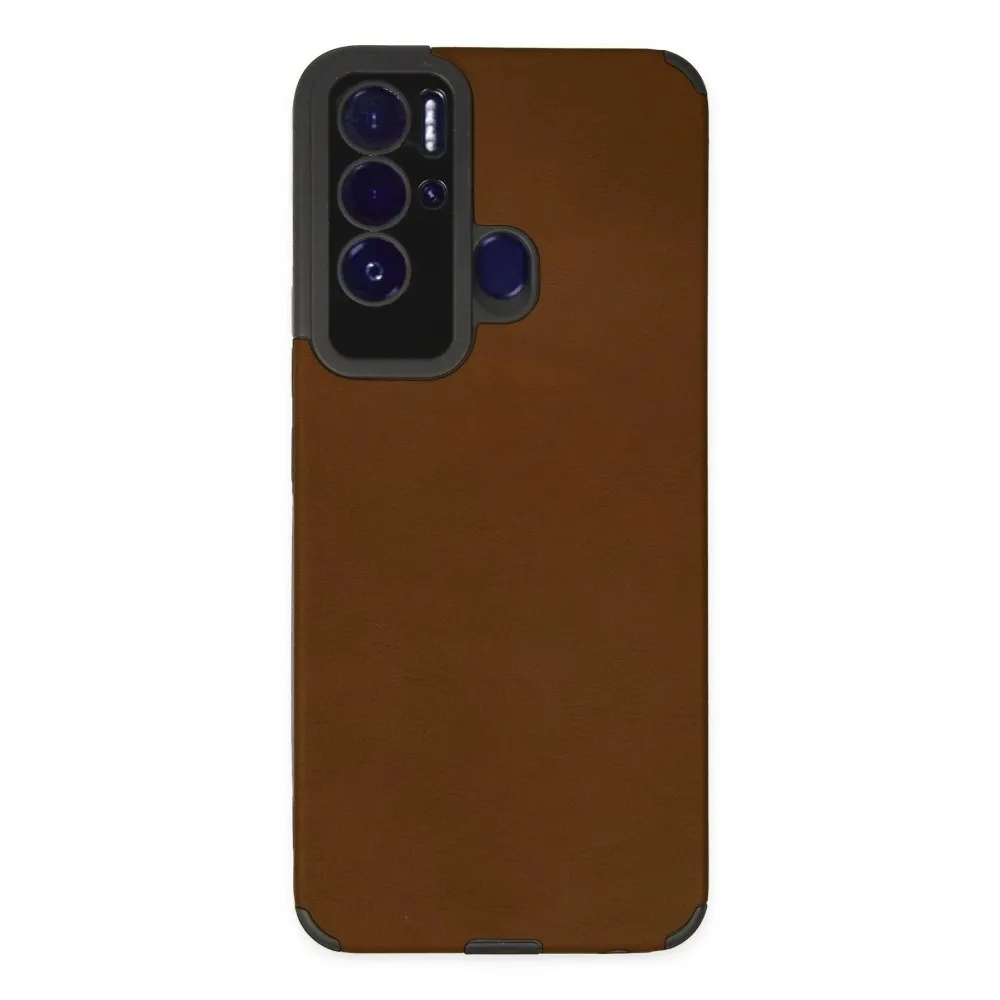 Newface Tecno Pova Neo Kılıf Loop Deri Silikon - Kahverengi