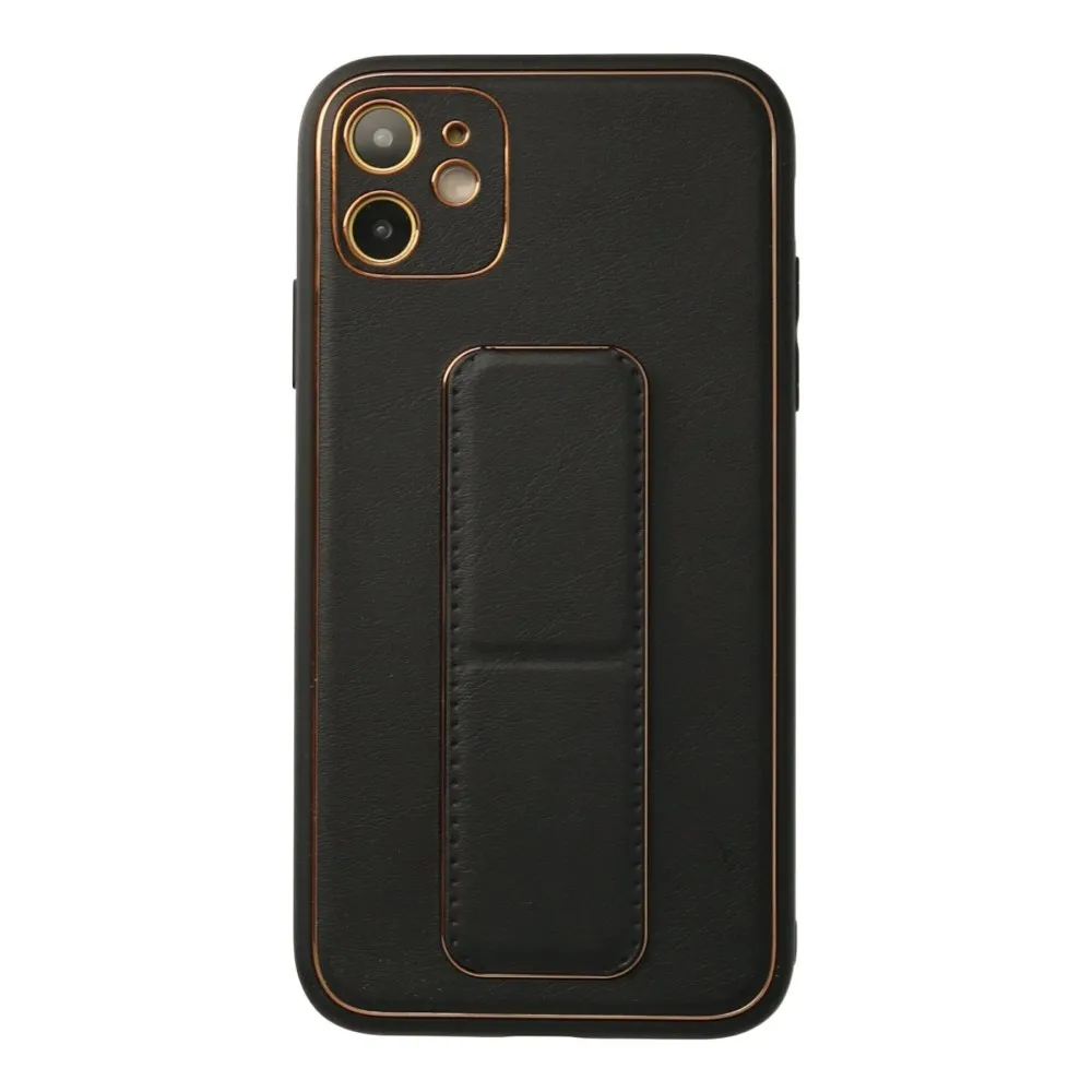 Newface Iphone 12 Kılıf Coco Deri Standlı Kapak - Siyah