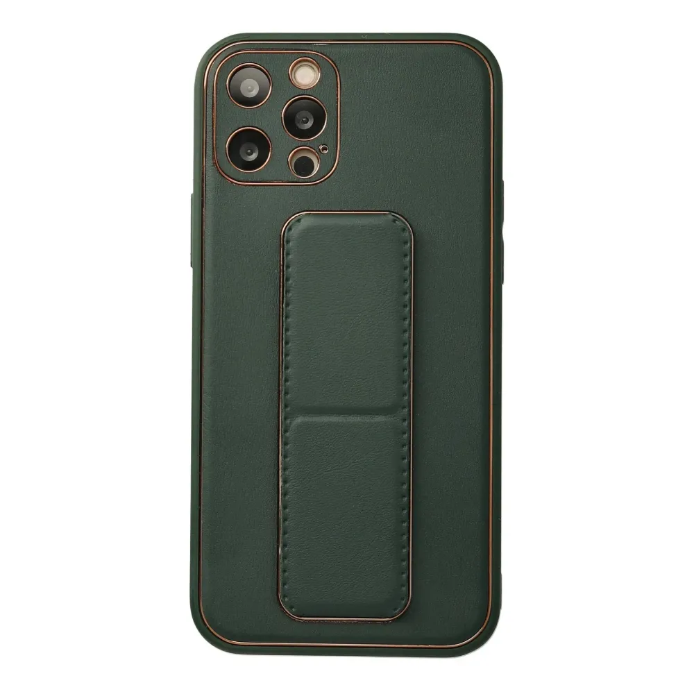 Newface Iphone 12 Pro Kılıf Coco Deri Standlı Kapak - Yeşil