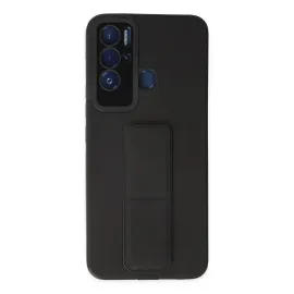 Newface Tecno Pova Neo Kılıf Mega Standlı Silikon - Siyah