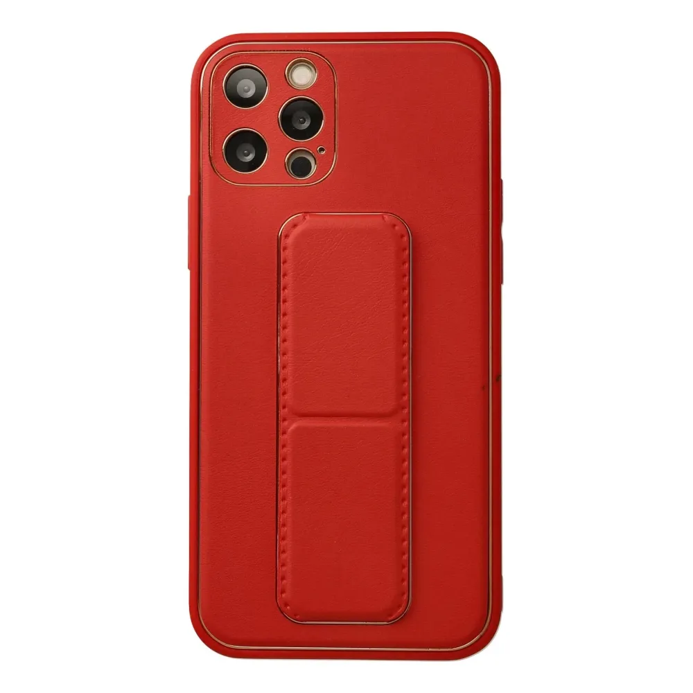 Newface Iphone 12 Pro Kılıf Coco Deri Standlı Kapak - Kırmızı