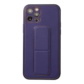 Newface Iphone 12 Pro Kılıf Coco Deri Standlı Kapak - Mor