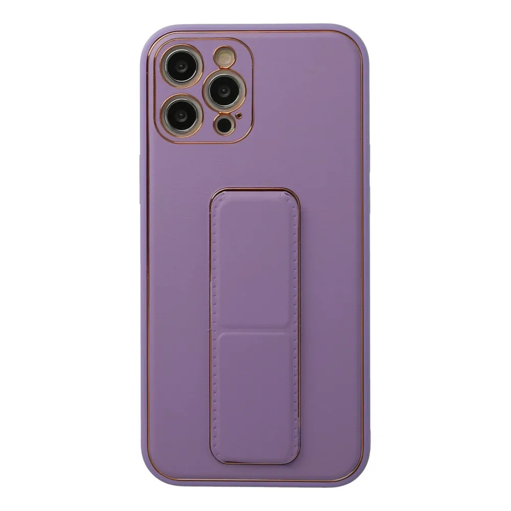 Newface Iphone 12 Pro Kılıf Coco Deri Standlı Kapak - Lila