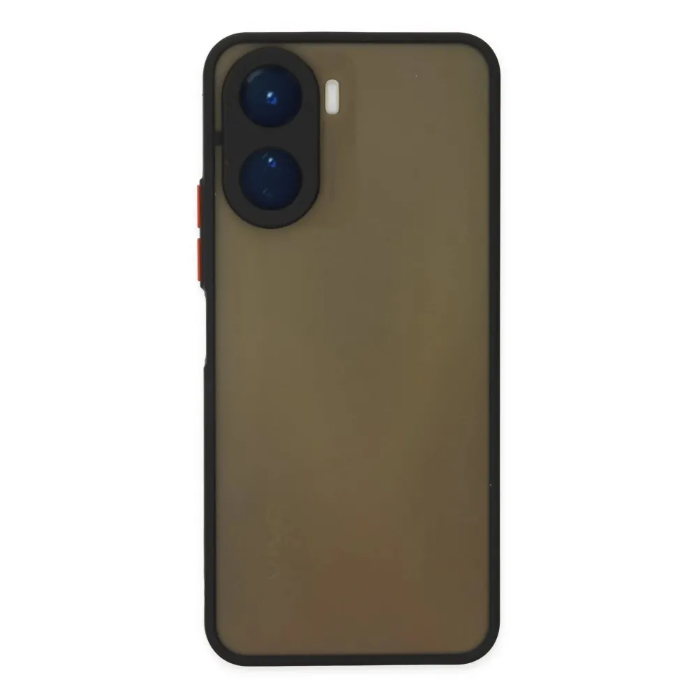Newface Vivo Y16 Kılıf Montreal Silikon Kapak - Siyah