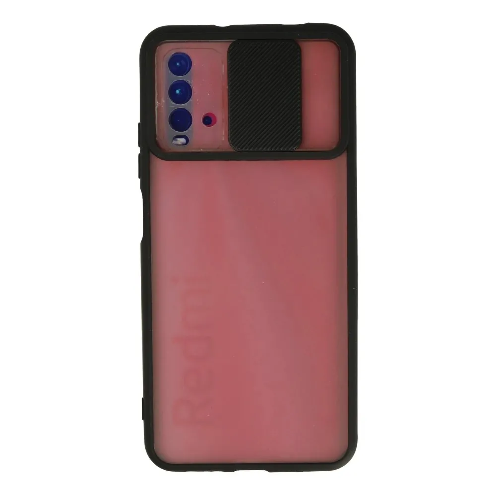 Newface Xiaomi Redmi 9T Kılıf Palm Buzlu Kamera Sürgülü Silikon - Siyah