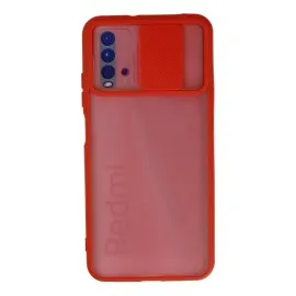 Newface Xiaomi Redmi 9T Kılıf Palm Buzlu Kamera Sürgülü Silikon - Kırmızı