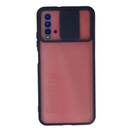 Newface Xiaomi Redmi 9T Kılıf Palm Buzlu Kamera Sürgülü Silikon - Lacivert