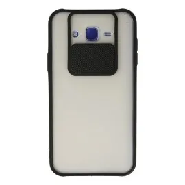Newface Samsung Galaxy J7 Kılıf Palm Buzlu Kamera Sürgülü Silikon - Siyah