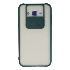 Newface Samsung Galaxy J7 Kılıf Palm Buzlu Kamera Sürgülü Silikon - Yeşil