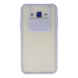 Newface Samsung Galaxy J7 Kılıf Palm Buzlu Kamera Sürgülü Silikon - Lila