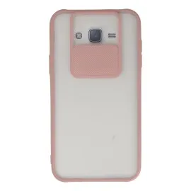 Newface Samsung Galaxy J7 Kılıf Palm Buzlu Kamera Sürgülü Silikon - Pembe