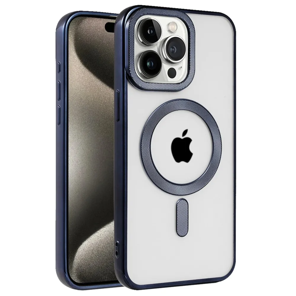 Newface Iphone 15 Pro Kılıf Kronos Magsafe Kapak - Lacivert