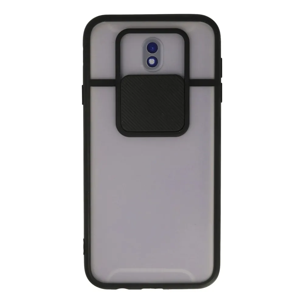 Newface Samsung Galaxy J7 Pro / J730 Kılıf Palm Buzlu Kamera Sürgülü Silikon - Siyah