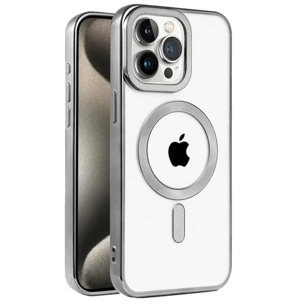 Newface Iphone 15 Pro Kılıf Kronos Magsafe Kapak - Titanyum Gri