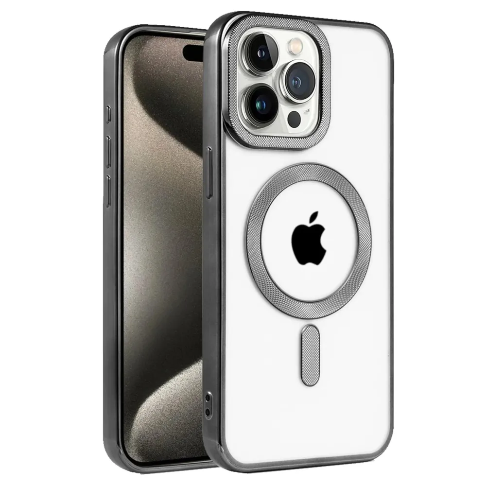 Newface Iphone 15 Pro Max Kılıf Kronos Magsafe Kapak - Siyah