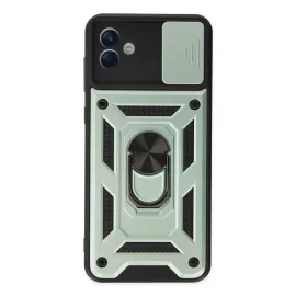 Newface Samsung Galaxy A04 Kılıf Pars Lens Yüzüklü Silikon - Yeşil