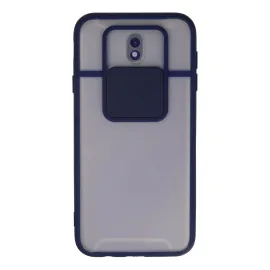 Newface Samsung Galaxy J7 Pro / J730 Kılıf Palm Buzlu Kamera Sürgülü Silikon - Lacivert