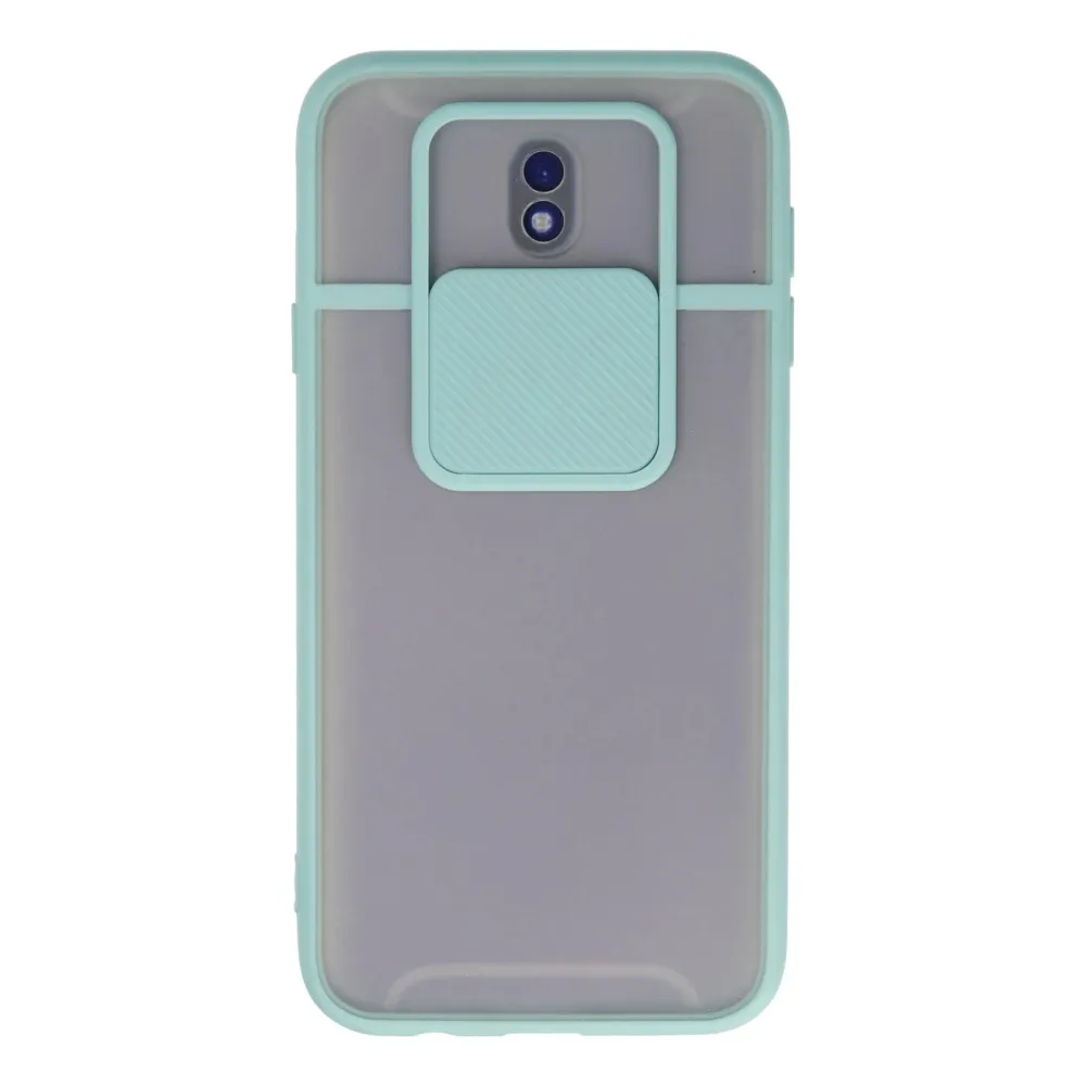 Newface Samsung Galaxy J7 Pro / J730 Kılıf Palm Buzlu Kamera Sürgülü Silikon - Turkuaz