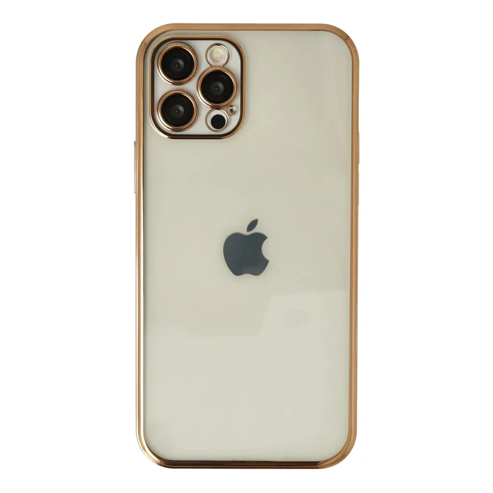 Newface Iphone 12 Pro Max Kılıf Razer Lensli Silikon - Gold