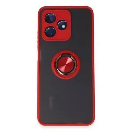 Newface Realme C53 Kılıf Montreal Yüzüklü Silikon Kapak - Kırmızı