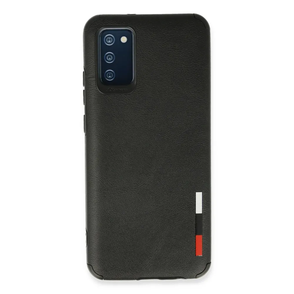 Newface Samsung Galaxy A02S Kılıf Loop Deri Silikon - Siyah