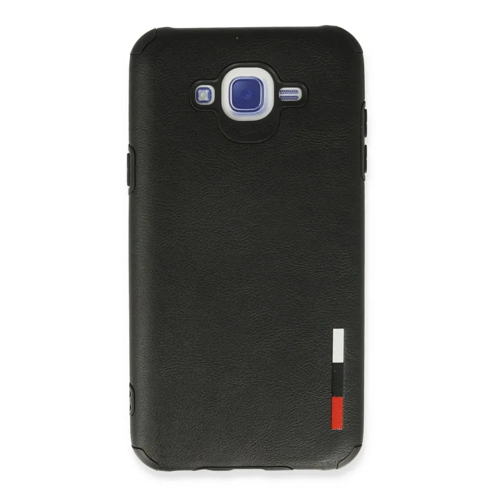 Newface Samsung Galaxy J7 Kılıf Loop Deri Silikon - Siyah