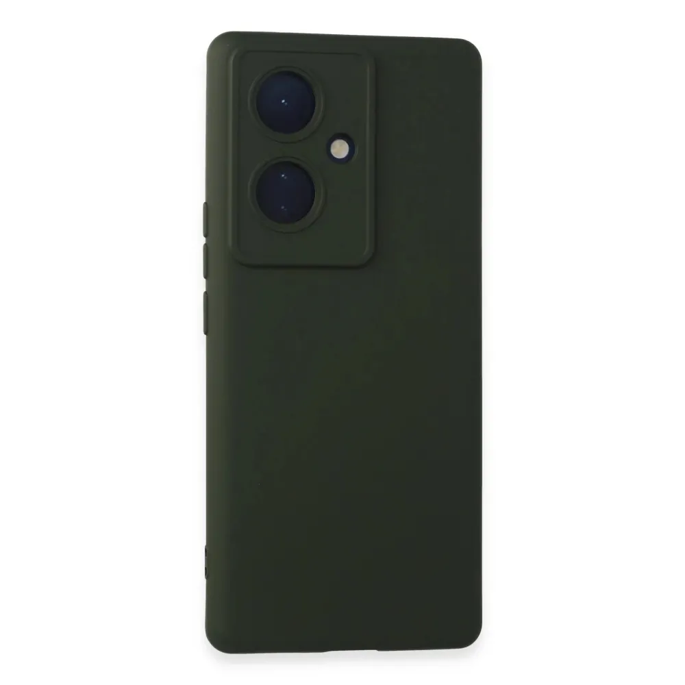 Newface Vivo V29 Lite Kılıf Nano Içi Kadife Silikon - Koyu Yeşil