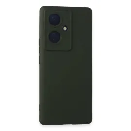 Newface Vivo V29 Lite Kılıf Nano Içi Kadife Silikon - Koyu Yeşil
