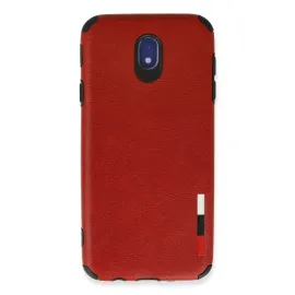 Newface Samsung Galaxy J7 Pro / J730 Kılıf Loop Deri Silikon - Kırmızı