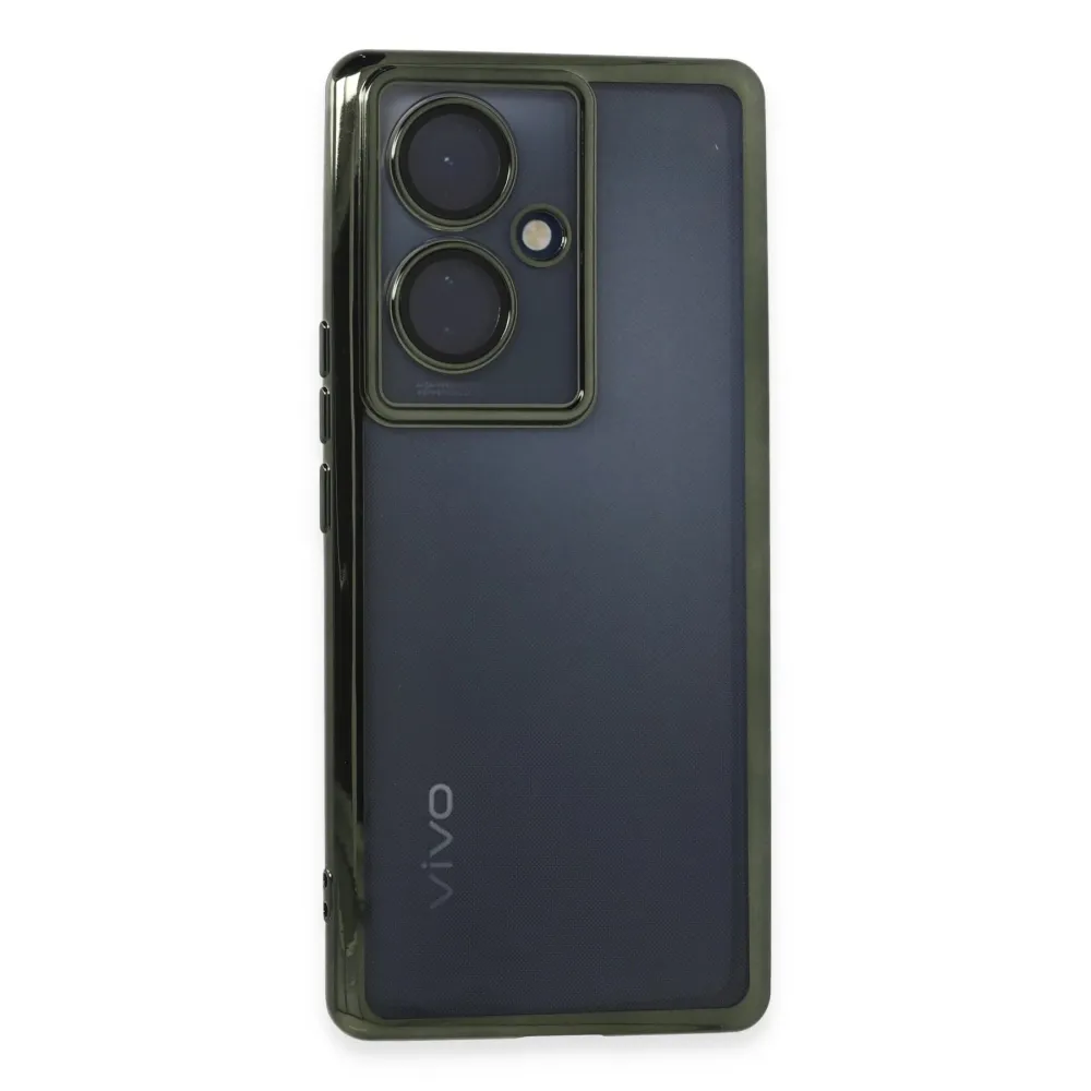 Newface Vivo V29 Lite Kılıf Razer Lensli Silikon - Yeşil