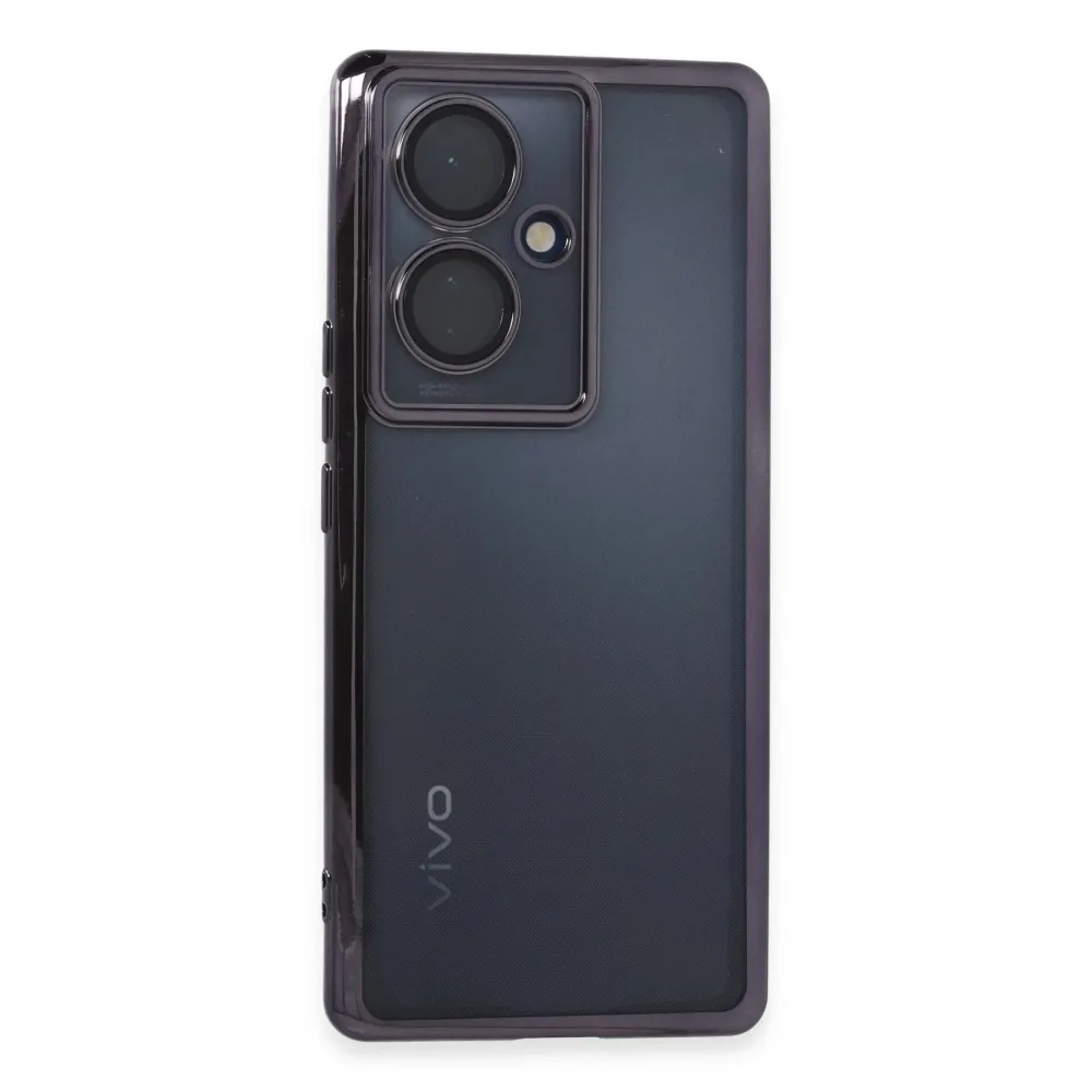 Newface Vivo V29 Lite Kılıf Razer Lensli Silikon - Mor